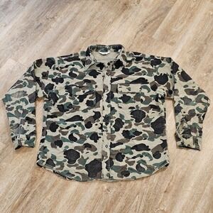 Vintage Five Brother Frog Skin Camo Chamois Shirt Mens XL Button Long Sleeve USA